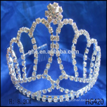 Crown tiaras crystal rhinestone wedding hair accessories tall round crown popular pageant crowns